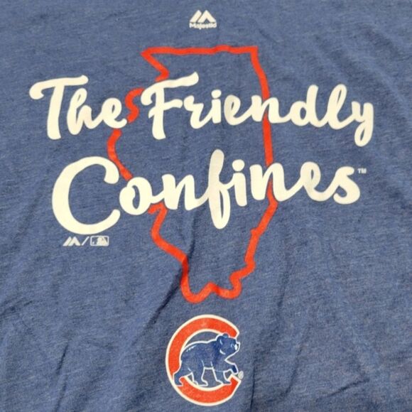 Majestic Shirt Size XL MLB Chicago Cubs T-Shirt "The Friendly Confines" Graphic - Picture 4 of 6